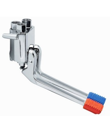 RUBINETTO A PEDALE ESTERNO 2 VIE PER PARETE  S/FLEX. S/RUB. 1/2
