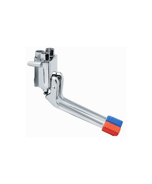 RUBINETTO A PEDALE ESTERNO 2 VIE PER PARETE  S/FLEX. S/RUB. 1/2