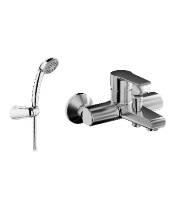 MISCELATORE MONOCOMANDO VASCA CON ACCESSORI LINEA TEN Cromo
