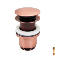 PILETTA CLICK CLACK 1"1/4 TONDA CON TROPPO PIENO 1"1/4  Dorata