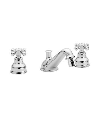 BATTERIA BIDET 3 FORI CON BOCCA EROGAZIONE VIOLA Cromo