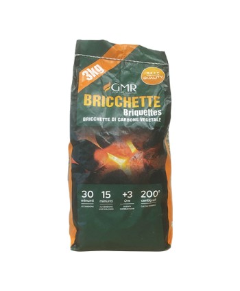 BRICCHETTE DI CARBONE VEGETALE 3 kg