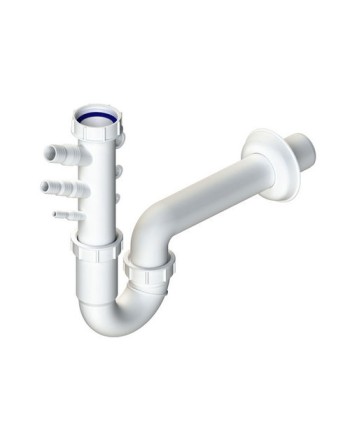 SIFONE PER LAVELLO A U CON ATTACCO MULTIFUNZIONE HERMES 1"1/4 Uscita D.32