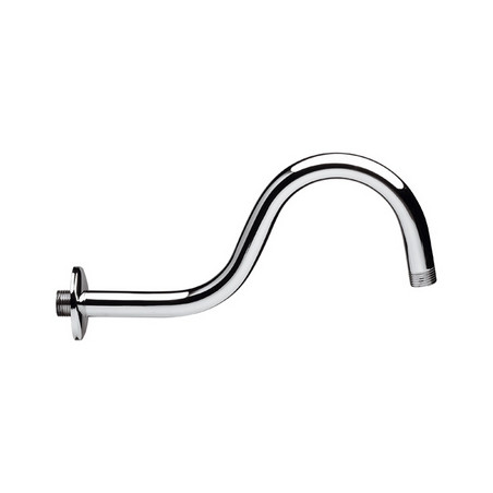 BRACCIO DOCCIA CURVO IN OTTONE PESANTE CROMATO cm 29