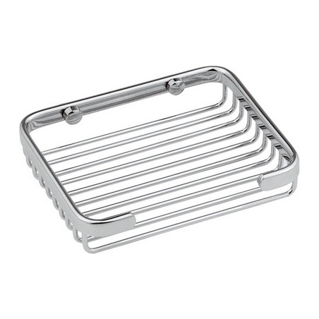 PORTASAPONE RETTANGOLARE IN OTTONE CROMATO LUNGHEZZA CM 20 LxHxP -205x30x115 mm