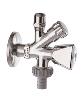 RUBINETTO COMBINATO SOTTOLAVABO-LAVATRICE CON PORTAGOMMA 1/2 x 3/4 x 3/8