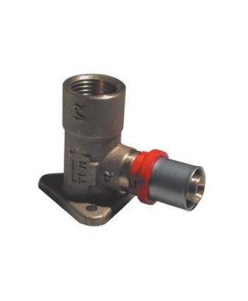 RACCORDO PRESS CURVO FEMMINA CON FLANGIA 1/2 x 20 -CONF