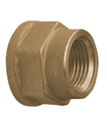 MANICOTTO RIDOTTO DIRITTO FEMMINA/FEMMINA IN OTTONE GIALLO 1"1/4 x 1"