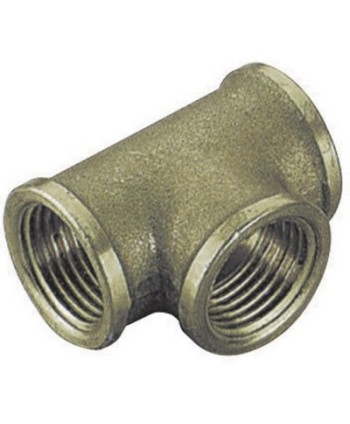 TEE  FF IN OTTONE GIALLO T 1" 1/4 x 1" x 1"1/4