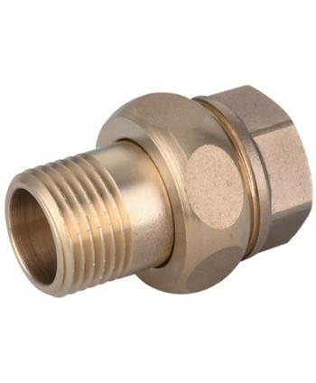 RACCORDO DIRITTO MF 3 PEZZI OTTONE GIALLO IBP 1"  -CONF