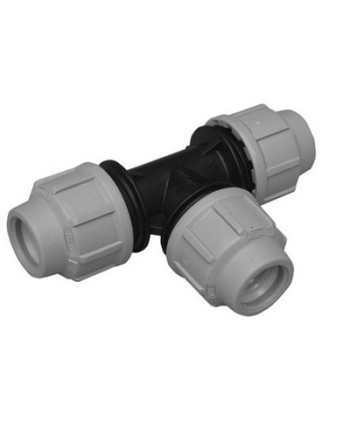 TEE A 90°  DIANFLEX RACCORDO PER POLIETILENE Diam. 75  Blu