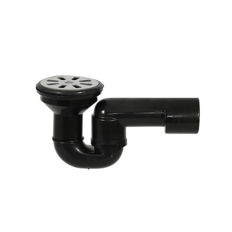 PILETTA DOCCIA GRIGLIA PIANA CON SIFONE SNODATO PEHD Griglia Inox D. 80