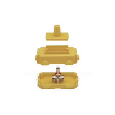 VALVOLA A SFERA GAS CON SCATOLA ISPEZIONABILE DA INCASSO 3/4 x 18   DN 15