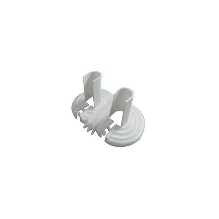 BORCHIA DOPPIA IN MATERIALE PLASTICO UNIVERSALE BIANCA Diam. 10-22 mm