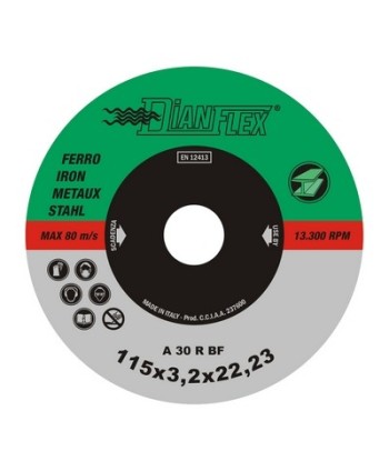 DISCO ABRASIVO PER FERRO mm 115 x sp. 1.6 Ferro-Inox