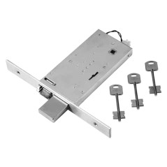 SERRATURA METALLO INFILARE ELETTRICA 69 FEB B.Q ZIN F.MM 25 DM M4 TRIPL+SCR H.MM 81 E.MM 70 