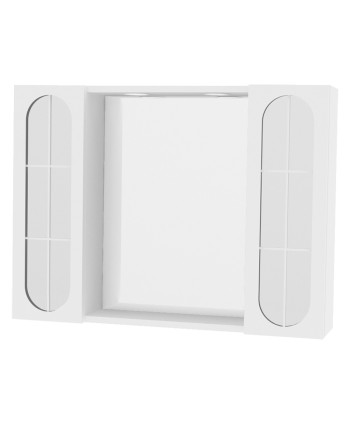 SPECCHIERA DA BAGNO PENSILE DOPPIO 'OLTEA' art. 940 led - laccata bianca