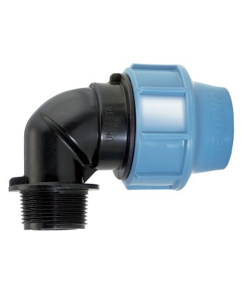 GOMITO A 90° CON DERIVAZIONE MASCHIO Ø 16 x 1/2
