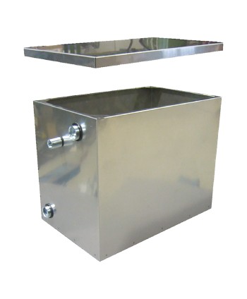 VASO DI ESPANSIONE IN ACCIAIO INOX Lt. 30 - cm. 41 x 26 x h.31