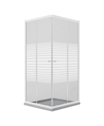 BOX DOCCIA CRISTALLO SERIGRAFATO DUE PORTE 'PERLA' cm 70 x 90 - H 185