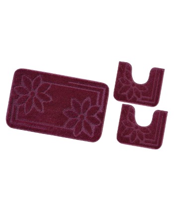 TAPPETO BAGNO 'MOOREA' set 3 pezzi - vinaccia