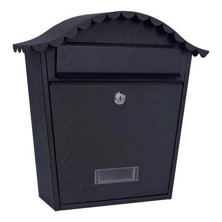 CASSETTA POSTA COUNTRY DOMUS ACCIAIO VERN NERO MM 360X135 H.MM 370