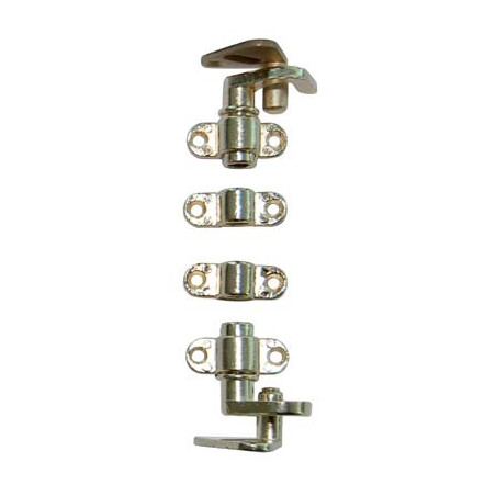 ACCESSORI IN KIT SERRATURA AD ASTE ROTANTI ZAMA OTTONATA 2 GANCI+2 CAVALLOTTI+2 PERNI