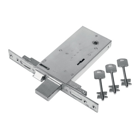 SERRATURA METALLO INFILARE 68 FEB B.Q ZINC F.MM 25 DM M4 TRIPL+SCR H.MM 81 E.MM 70