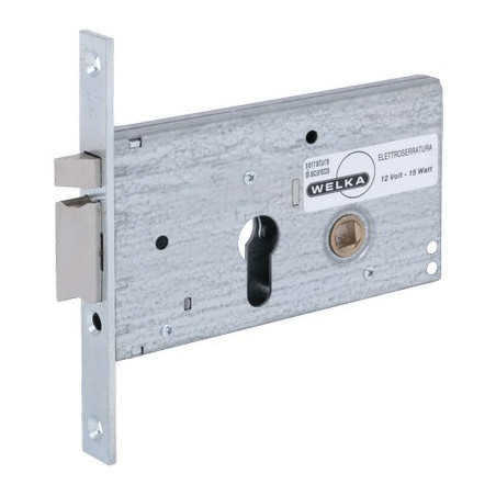 SERRATURA METALLO INFILARE ELETTRICA 302 WELKA B.Q ZINC F.MM 16 F.SA+SCR+F H.MM 78 E.MM 60 DX/SX 