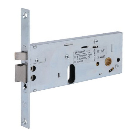 SERRATURA METALLO INFILARE ELETTRICA 304 WELKA B.Q ZIN F.MM 16 F.O.+SCR+H.MM 64 E.MM 70 DX/SX 