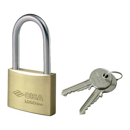 LUCCHETTO ARCO LUNGO 21011 LOGO OTTONE ARCO CROMATO CHIAVI 2 MM 30X24
