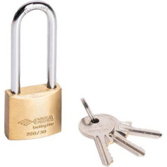 LUCCHETTO ARCO LUNGO LOCKING-LINE POP 20011 CISA OTTONE ARCO CROMATO CHIAVI 3 MM 50