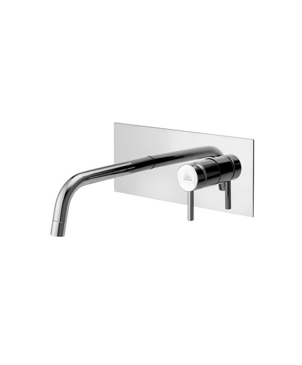 MISCELATORE INCASSO LAVABO CON BOCCA LINEA STICK Cromo bocca L. 123 mm