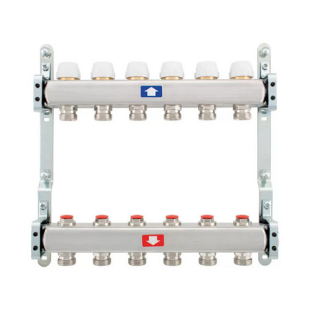 COLLETTORE PREMONTATO CON DETENTORI 8 vie  1"x3/4
