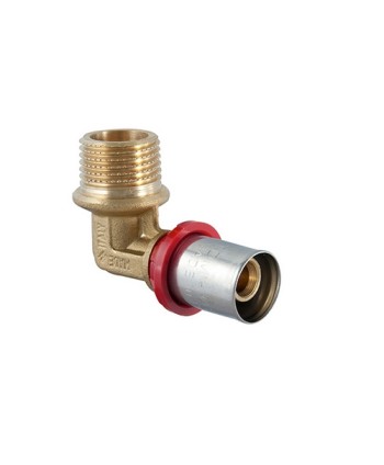RACCORDO CURVO MASCHIO A PRESSARE PER MULTISTRATO 1" x 26