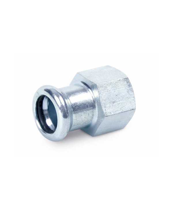 MANICOTTO MISTO FF A PRESSARE IN ACCIAIO CARBONIO 1/2" x 15