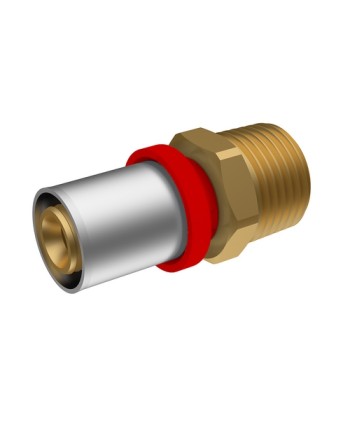 RACCORDO A PRESSARE IKARO DIRITTO MASCHIO 1" x 26 -CONF
