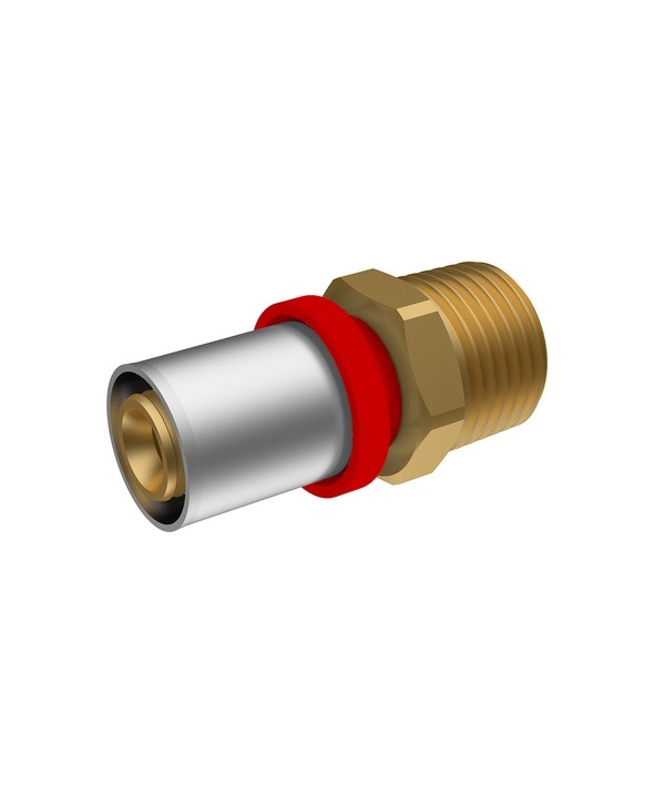 RACCORDO A PRESSARE IKARO DIRITTO MASCHIO 1" x 26 -CONF