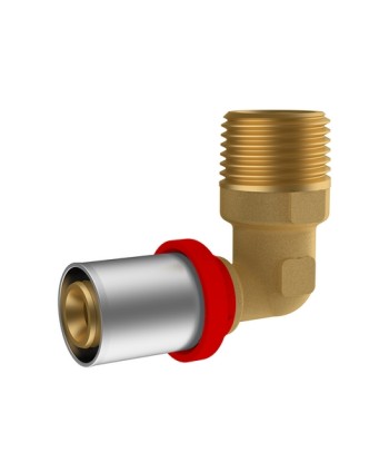RACCORDO A PRESSARE IKARO CURVO MASCHIO 1/2 x 16 -CONF