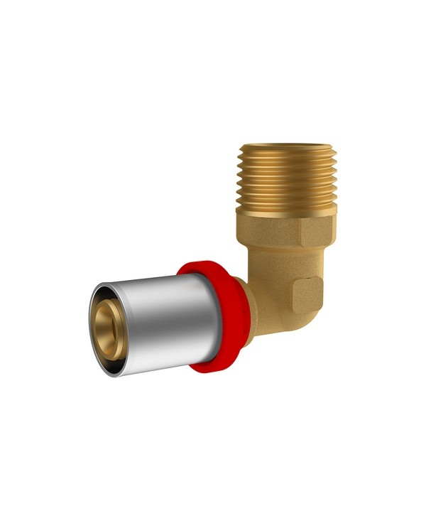 RACCORDO A PRESSARE IKARO CURVO MASCHIO 1/2 x 16 -CONF