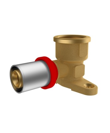 RACCORDO A PRESSARE IKARO CURVO FEMMINA CON FLANGIA 1/2 x 16 -CONF