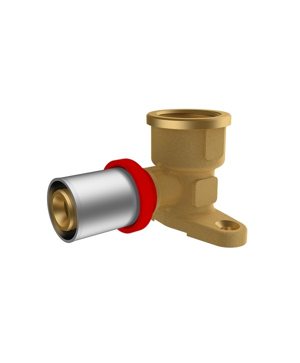 RACCORDO A PRESSARE IKARO CURVO FEMMINA CON FLANGIA 1/2 x 16 -CONF