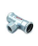 T CON DERIVAZIONE FILETTO F A PRESSARE IN ACCIAIO CARBONIO STEEL PRES 3/4 x 42 x 42