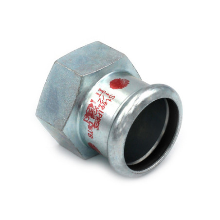 MANICOTTO MISTO FILETTO F A PRESSARE IN ACCIAIO CARBONIO STEEL PRES 1"1/4 x 35