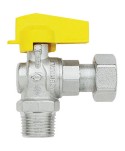 VALVOLA SFERA GAS A SQUADRA + GHIERA FUTURGAS FIV OTTONE NICHELATO 1/2MX1/2F