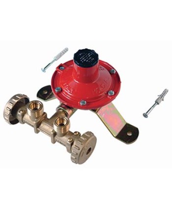 CENTRALINA MINI X 2 BOMBOLE GAS GPL REGOLATORE BP KG/H 4 + STAFFA + TASSELLI
