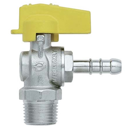 VALVOLA SFERA GAS A SQUADRA 586 BUGATTI OTTONE NICHELATO MM  8X1/2M