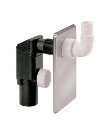 SIFONE PP LAVATRICE AD INCASSO PP BIANCO/PIASTRA INOX MM 40