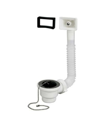 PILETTA LAVELLO INOX + TROPPO PIENO PP 1"1/2M + TAPPO