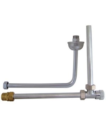 RUBINETTO + SQUADRETTA X SCALDACQUA OTTONE CROMATO MM 150X250